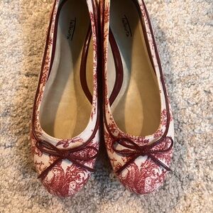 Talbots Red Toile flats size 9.5 B
